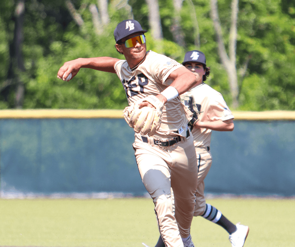 Ghost Premier infielder throwing to first base