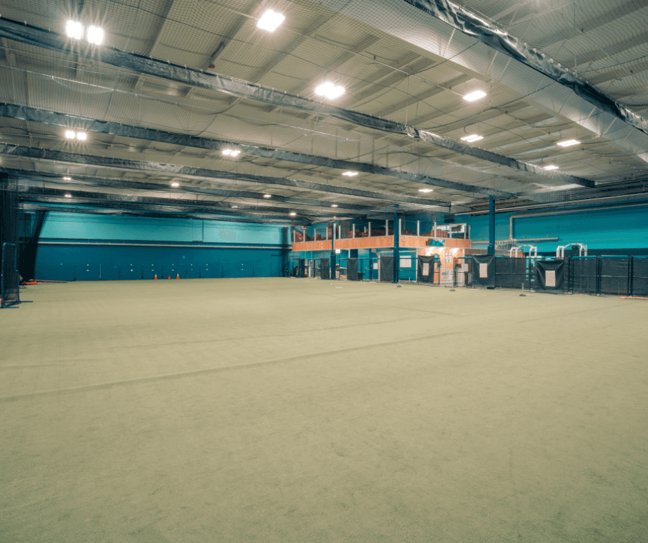 Atlantic Sports Performance indoor baseball facility with turf field